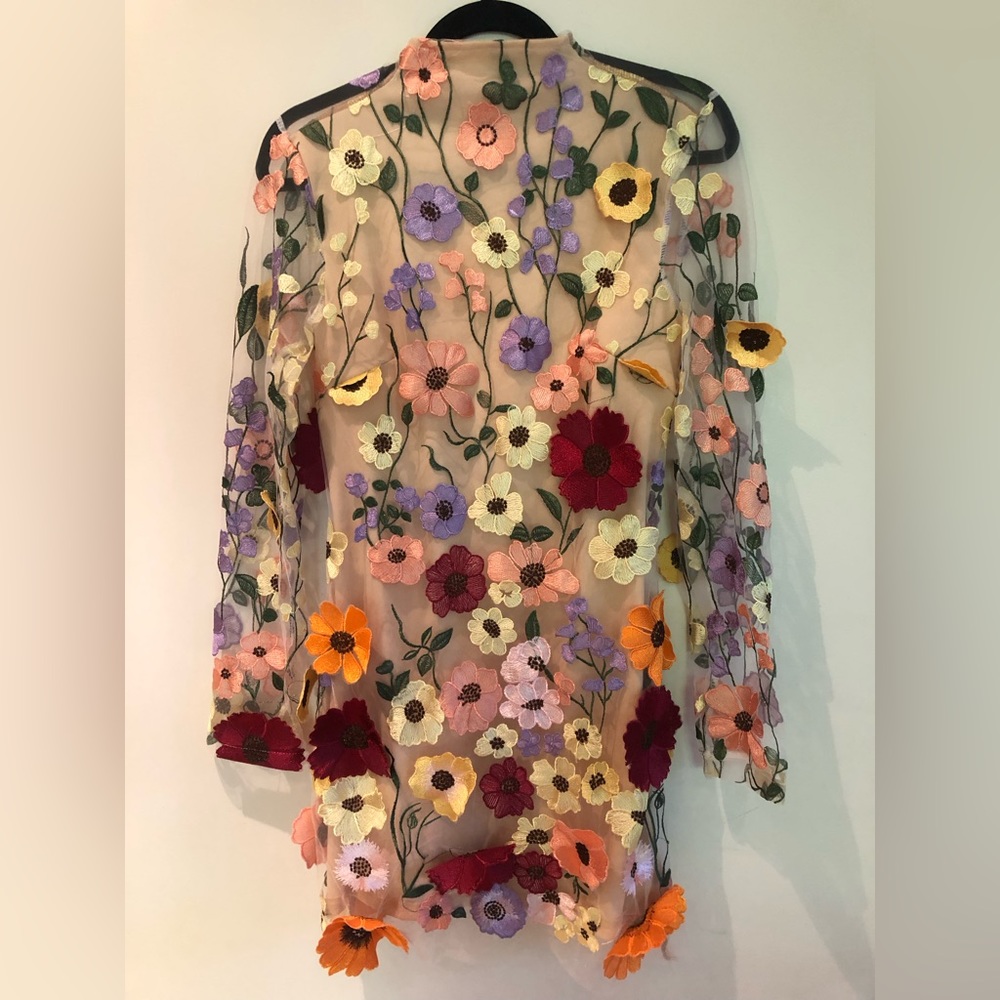 Flower Appliqué Backless Dress (Taylor Swift Grammy Look Vibe)
